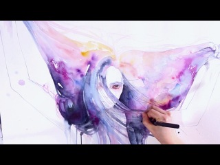 Big Bang in watercolor - sped up painting