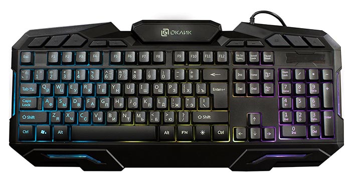 Клавиатура Oklick 700G Dynasty оборудована многоцветной подсветкой