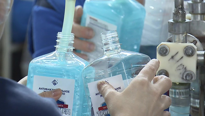В России вдвое увеличено производство антисептической продукции