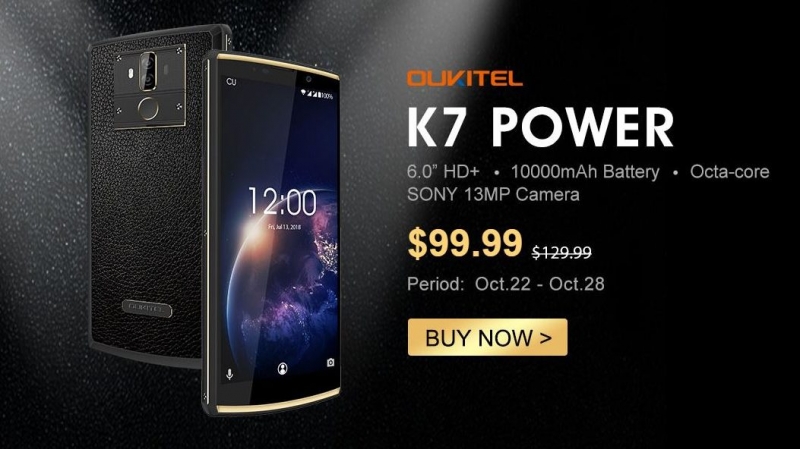 OUKITEL K7 Power: смартфон с батареей на 10000 мАч доступен по цене $99,99