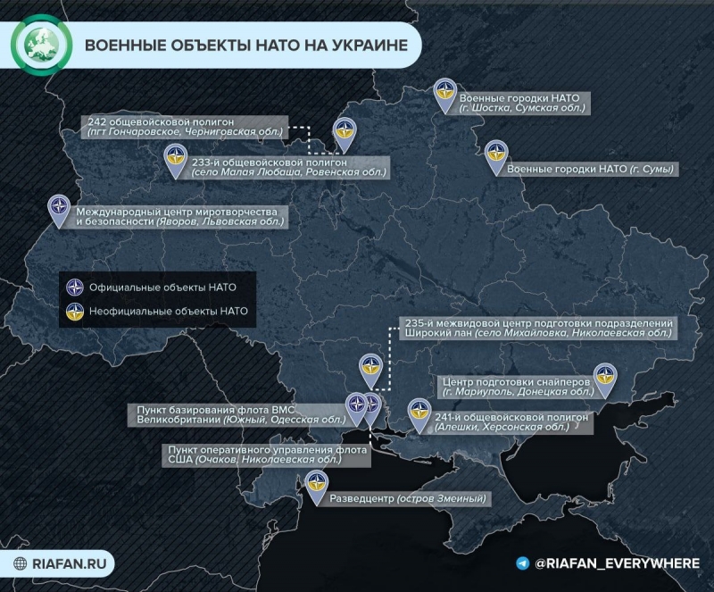 Где расположены базы НАТО на Украине