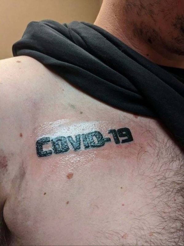 Татуировки посвященные вирусу COVID-19