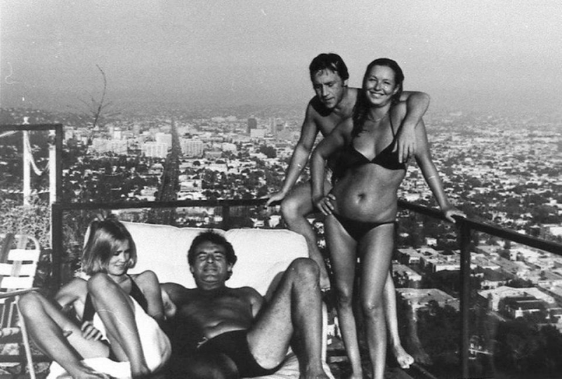 Джессика Лэнг, Милош Форман, Владимир Высоцкий, Марина Влади. США, Лос-Анджелес, 1976 год.