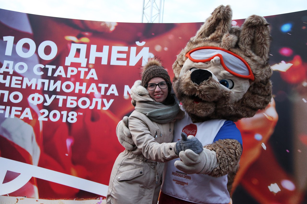 Москва отметила 100 дней до #ЧМ2018