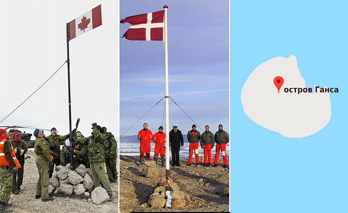 Канада и Дания сражаются за остров Ганса, распивая шнапс и виски
