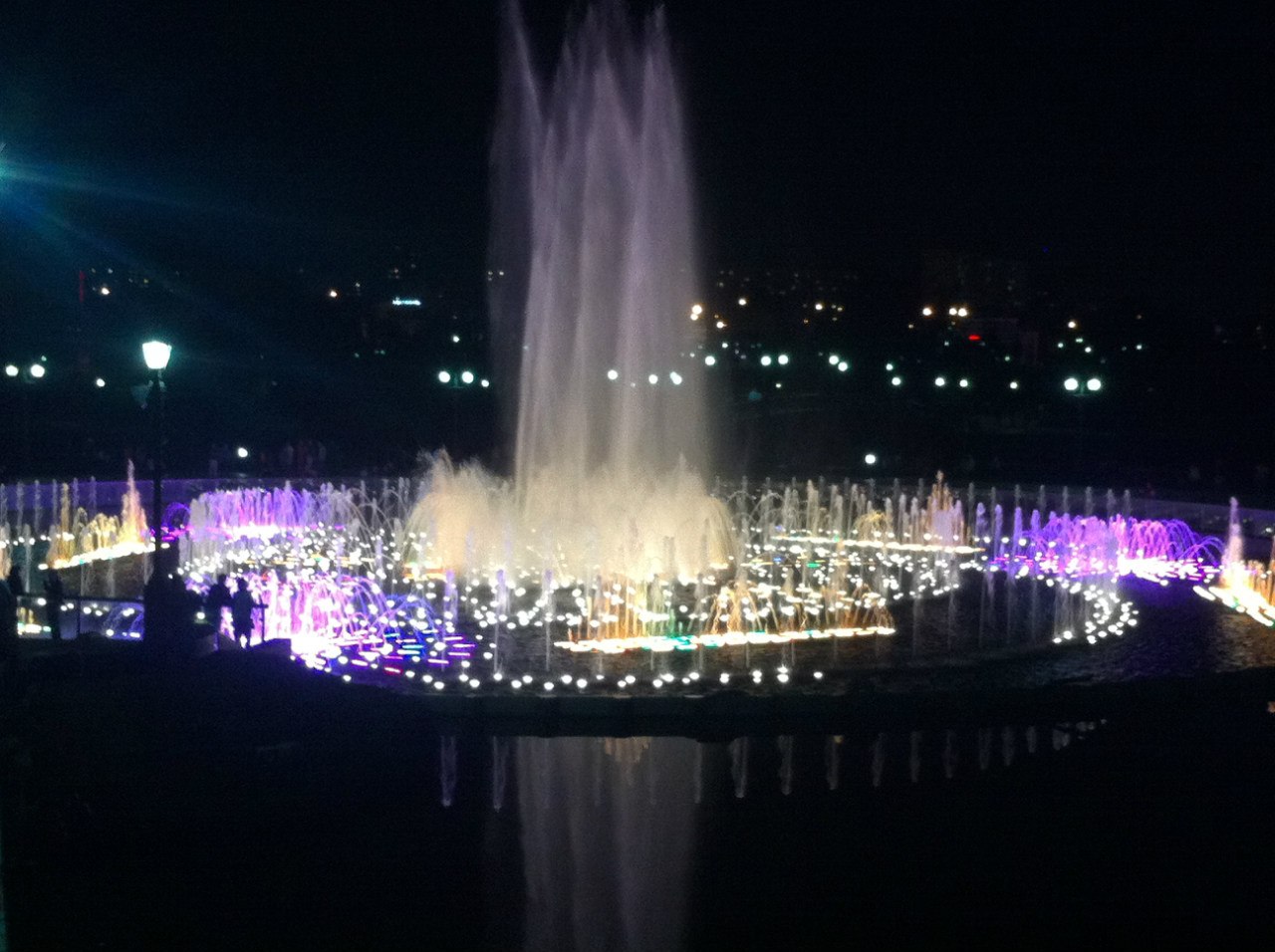 Парк Царицыно фонтан ночью