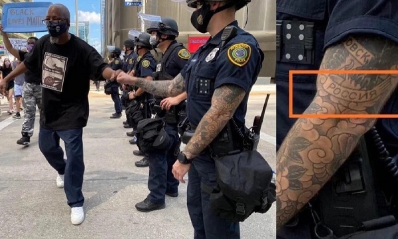 «Русского агента» в рядах полиции США выдала татуировка со словом «Россия»