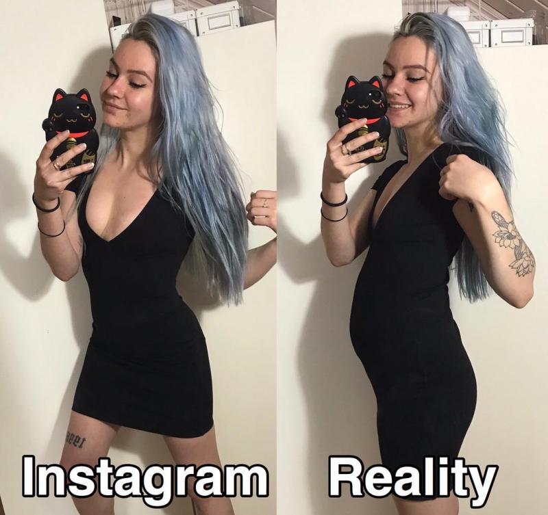 Instagram vs Reality. Девушка «худеет» и «толстеет» для фото за пару секунд