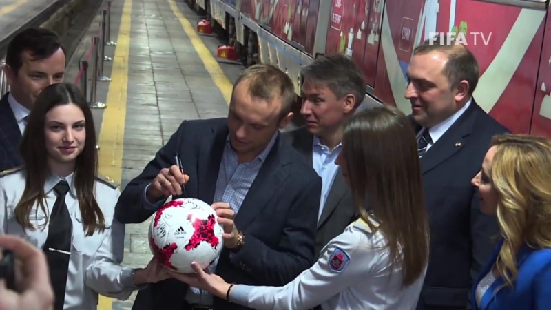 Новые поезда московского метро, оформленные в стиле Кубка Конфедераций FIFA 2017