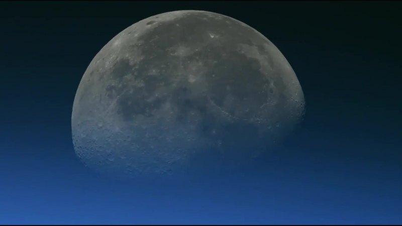 Закат Луны с борта МКС