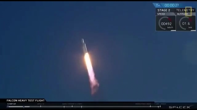 Илон Маск наблюдает за запуском Falcon Heavy
