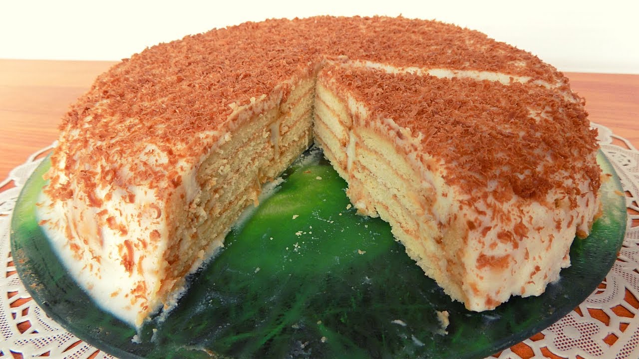 Торт без выпечки с творожным кремом. Торт из печенья с творогом и сгущенкой без выпечки