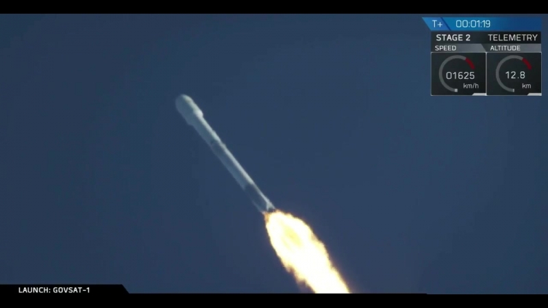SpaceX Falcon 9 launches GovSat-1 (SES-16), 31 January 2018