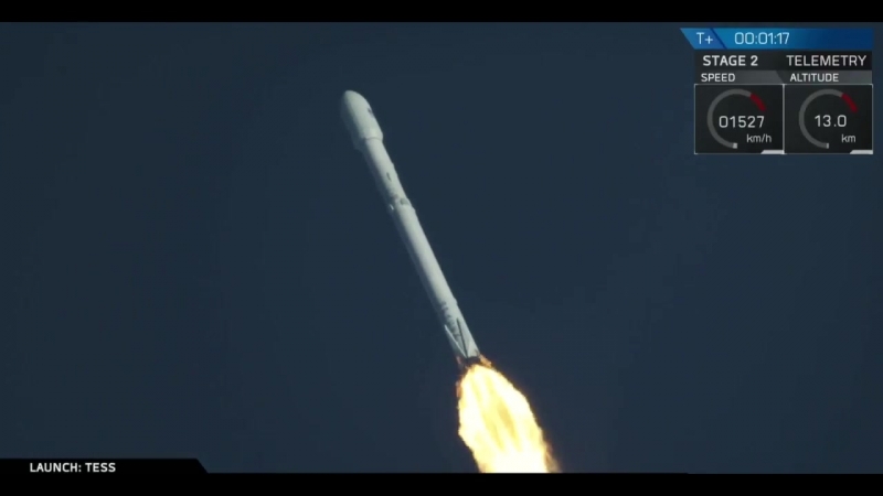 SpaceX Falcon 9 launches TESS & Falcon 9 first stage landing
