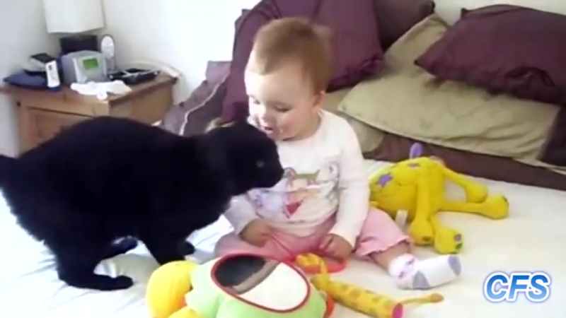 Коты и дети. Супер видео!