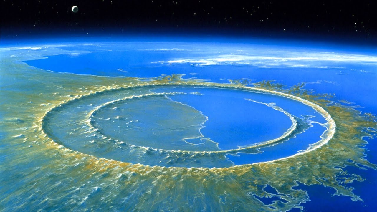 Чиксулуб - след от огромного метеорита, из-за которого вымерли динозавры. Ударные кратеры Земли.