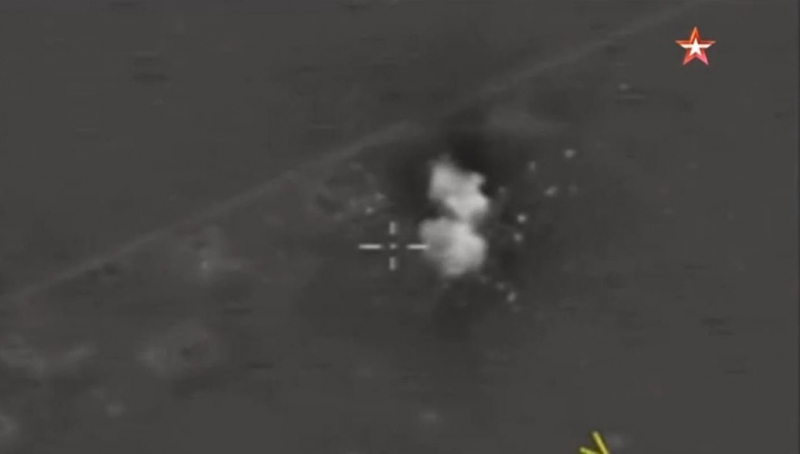 Опубликовано видео удара ВКС по боевикам, которые сбили Су-25