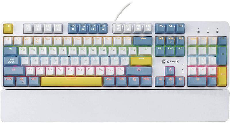 Клавиатура ОКЛИК K951X отличается цветовой разметкой разных групп клавиш