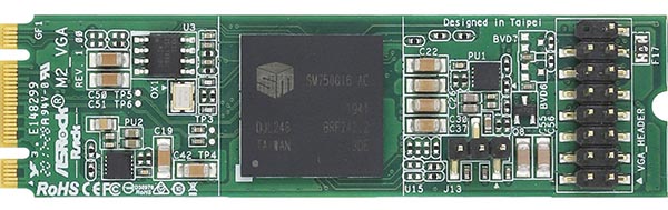 Видеокарта ASRock M.2_VGA предназначена для обслуживания серверов